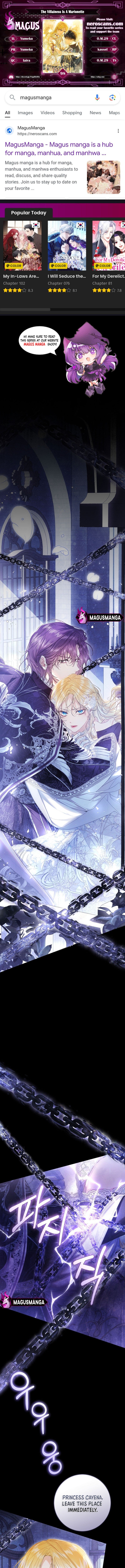 The Villainess is a Marionette, Chapter 98